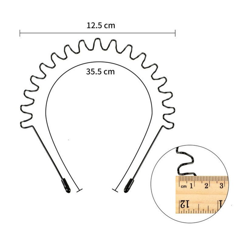 WILLBOND Hairband, 3 Pack Metal Headband for Men Unisex, Wavy Wired Zigzag Spring Sports Fashion Headwear, Non Slip Hoop, Hair Accessories