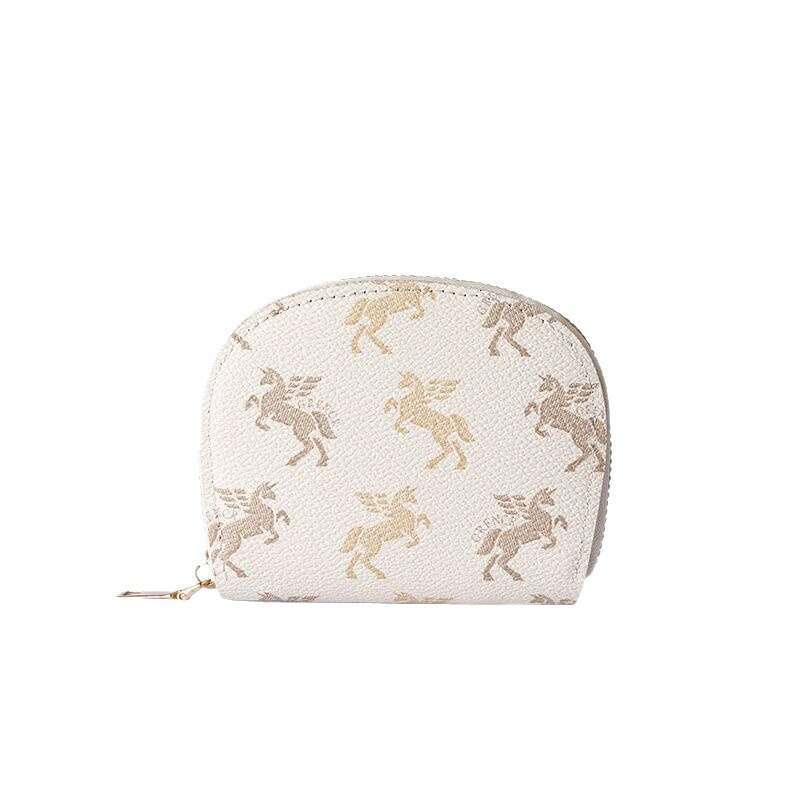 Unicorn Card Holder - Slim PU Wallet with 11/18 Card Slots in Beige & Brown, Lightweight Money Organizer