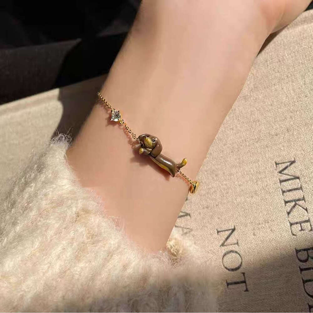 Cute Dachshund Pendant Necklace Women, Light Niche High-end Sense Accessories, Korean Fashion Temperament Earrings for Women 36e