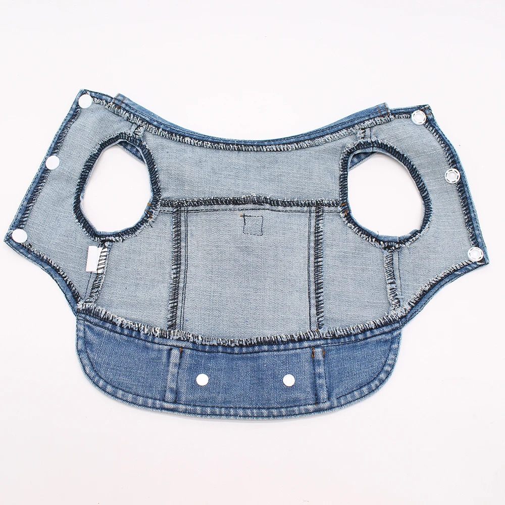 Thin Pet Dog Jeans Jacket Puppy Denim Clothes with Dog Leash Traction Buckle Cool Harness Vest for Small Medium Dogs 250729