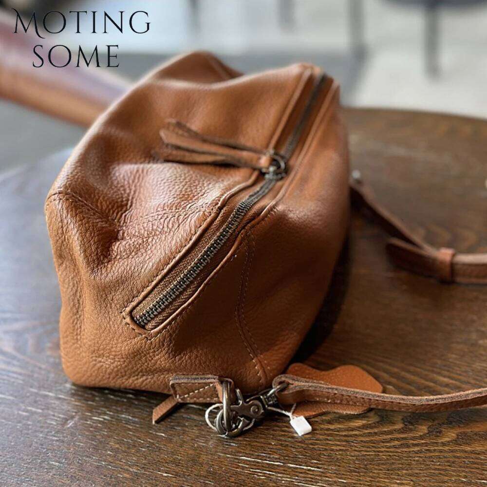 Motingsome Soft Genuine Leather Purse Women Retro Small Toast Bag Shoulder Handbag Chic Daily Bags Crossbody Messenger Tote