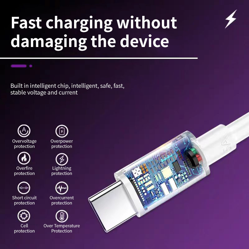 Android phone USB C data cable 5A fast charging USB cable