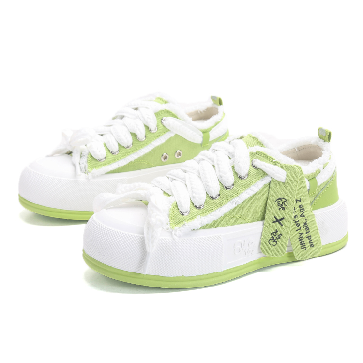 Casual Womens Thick-Sole Canvas Sneakers: Vintage-Inspired Dad Style