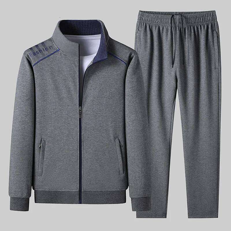 Autumn Winter Men Casual Sport Jogger Cotton Suits Mens Sportswear Fit Sweatsuit Tracksuit Man 2 Piece Set Male Big Size 8XL