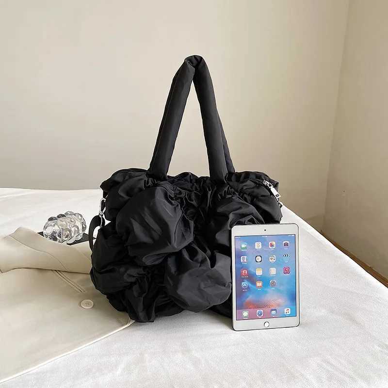 2024 New Bubble Down Cotton Bag Female Pleated Nylon Shoulder Crossbody Bag For Women Large Capacity Fashion Armpit Bags Y250730
