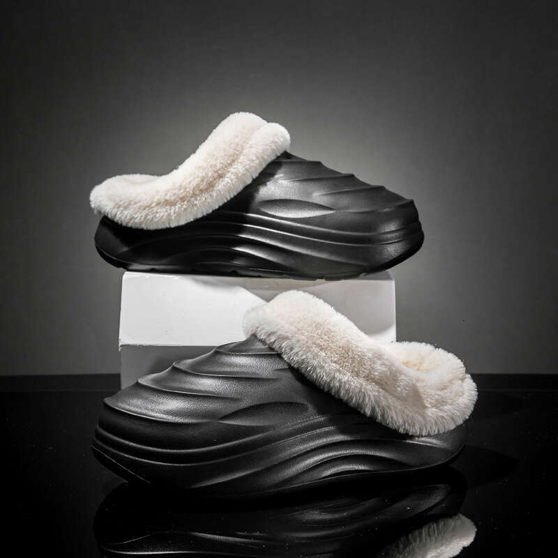 Cocoon Couple Cotton Casual Non-Slip Thick Sole Home Thickened Warm Outdoor 2024 Plush Slippers