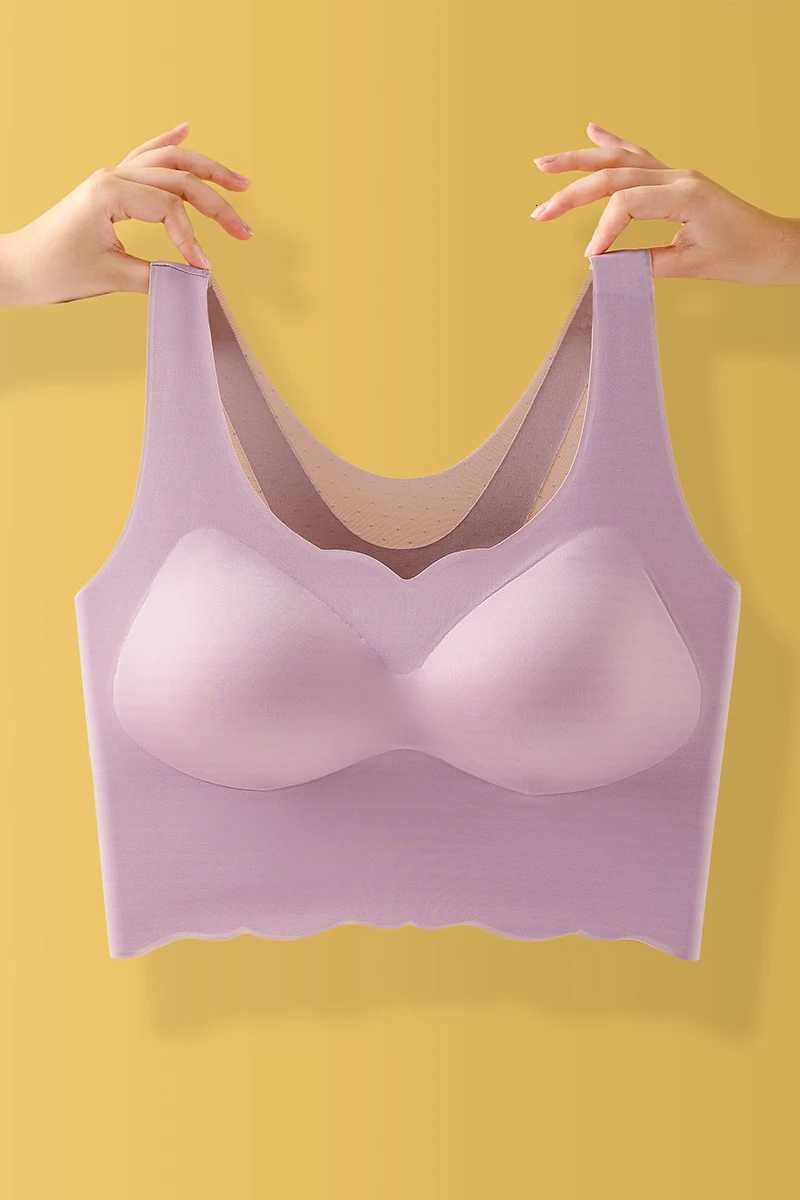Ultra-thin Bra Seamless Beauty Back Ice Silk Lingerie Ladies Big Breasts Show Small Summer Plus Size No Steel Ring Underwear 6XL Z250730