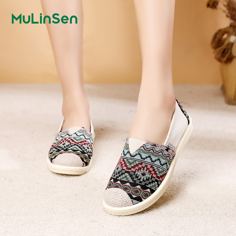 Mulinsen Old Beijing cloth shoes women's 2025 new slip-on lazy mom shoes summer breathable handmade fisherman shoes