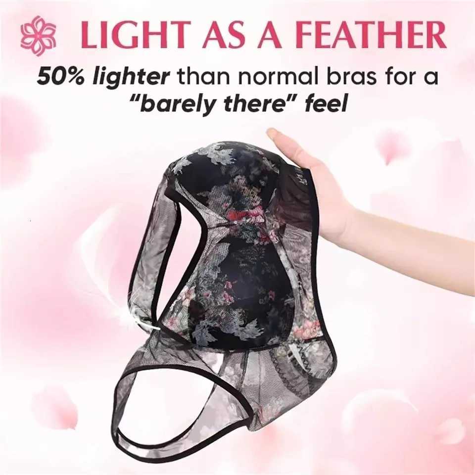 Women Ice Silk Lace Cooling Comfort Bra Buttonless Sexy Push Up Bra Seamless Bra Wireless Bralette Underwear Large Size Bra Z250730