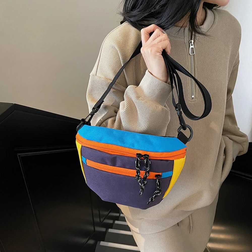 Korean Style Nylon Half Moon Bags Large Capacity Waterproof Dumpling Shoulder Bag Casual All-match Sports Crossbody Bag Unisex Y250730