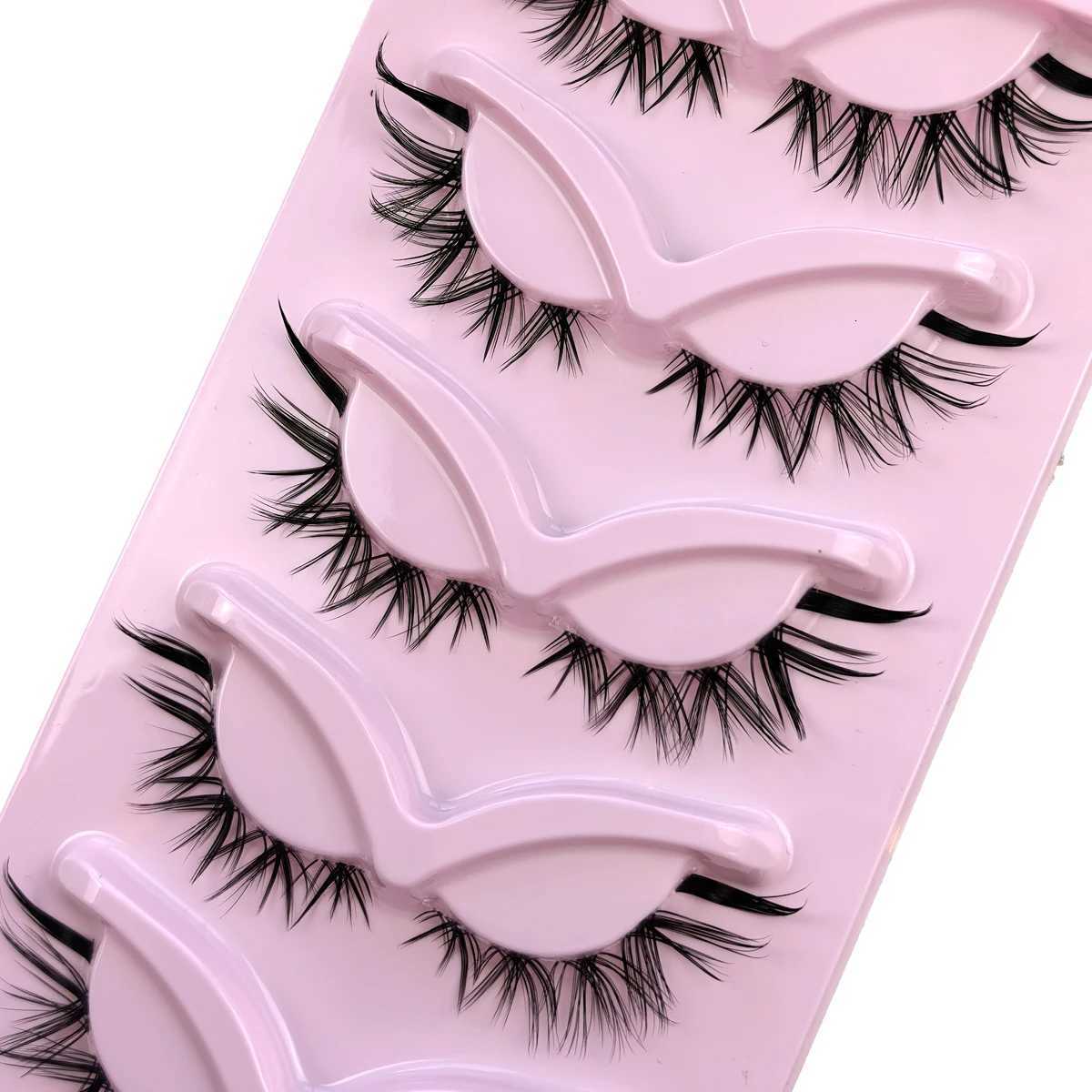 HBZGTLAD Cat Eye Lashes Natural Look Fox False Eyelashes Gorgeous Wispy Lightweight Faux Mink Lashes for Doll Eye Makeup Z250730