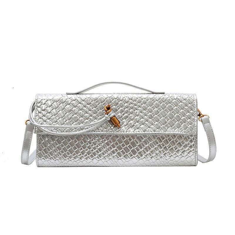 Trendy Bags for Women 2025 New Woven Single Shoulder Soft Leather Evening Vintage Baguette Handheld Crossbody Bag