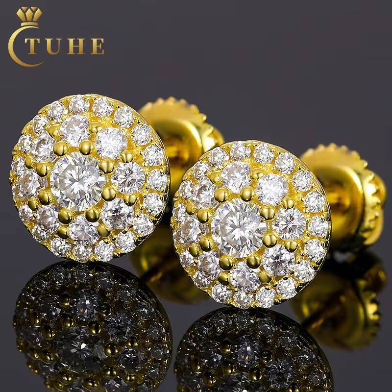 D Color Sparkling Round Cut Moissanite Diamond Earring Hypoallergenic 925 Sterling Silver Engagement Wedding Stud Earring