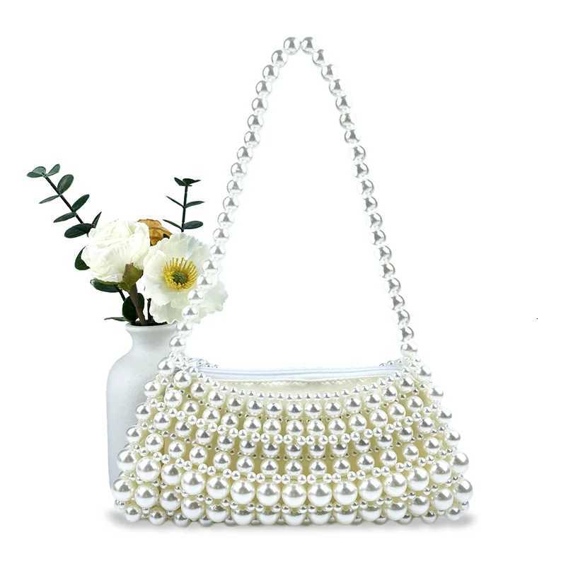 Pearl Bag for Women 2024 New Mobile Phone Crossbody Small Bag Hollow Bead Bag Finished Qipao Handheld One Shoulder Underarm Bag Y250730
