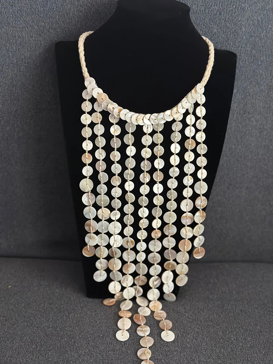 Bead Handmade Woven Shell Necklace Multilayered Summer Beach Style Collarbone Chain Womens Fashion Jewelry Accessories 250716