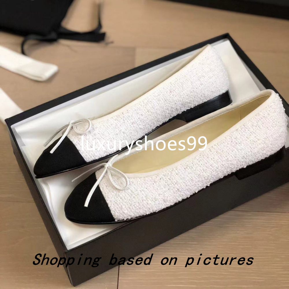 Chaussures de créateurs Brand Paris Designer Ballet Flats chaussures Femmes Quilted Great Le cuir Slip on Ballerina Luxury Round Toe Dames Dames