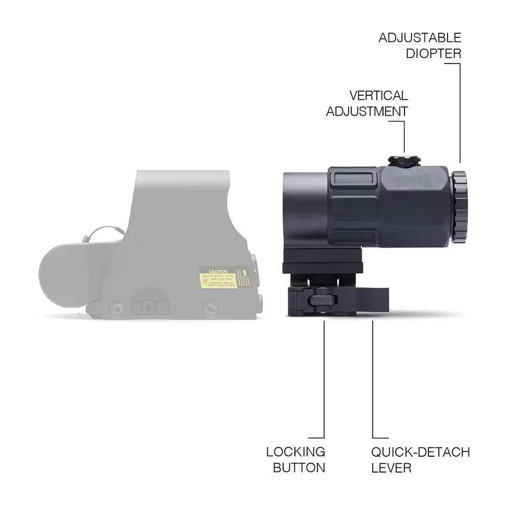 33 43 45 Sight Fixed 3X 5X Magnifier Scope With Switch to Side Quick Detachable QD Mount For Airsoft Hunting R250730