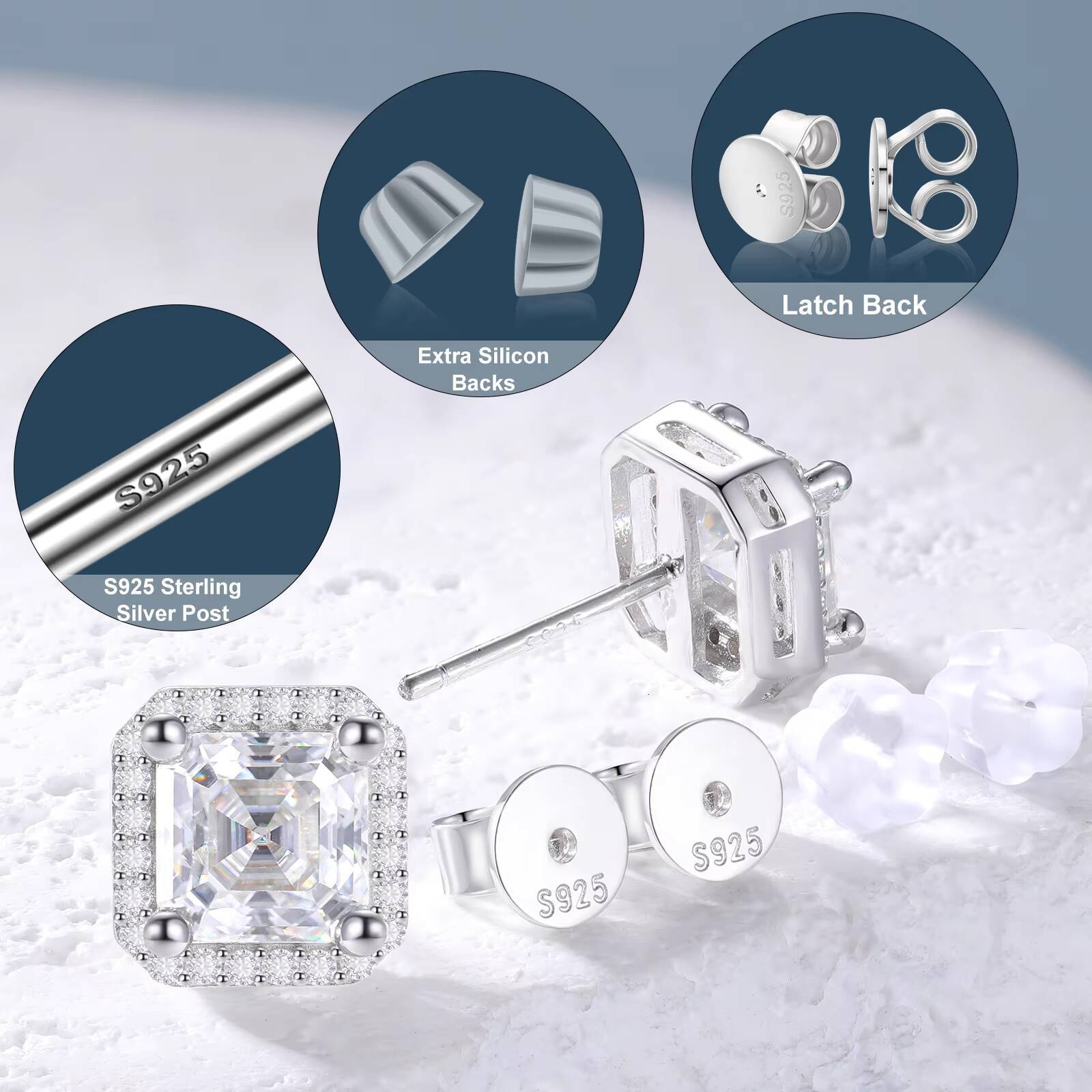 Factory Price Wedding Earring 925 Sterling Silver Luxury Diamond Fashion Jewelry Hip Hop Moissanite Stud Earrings