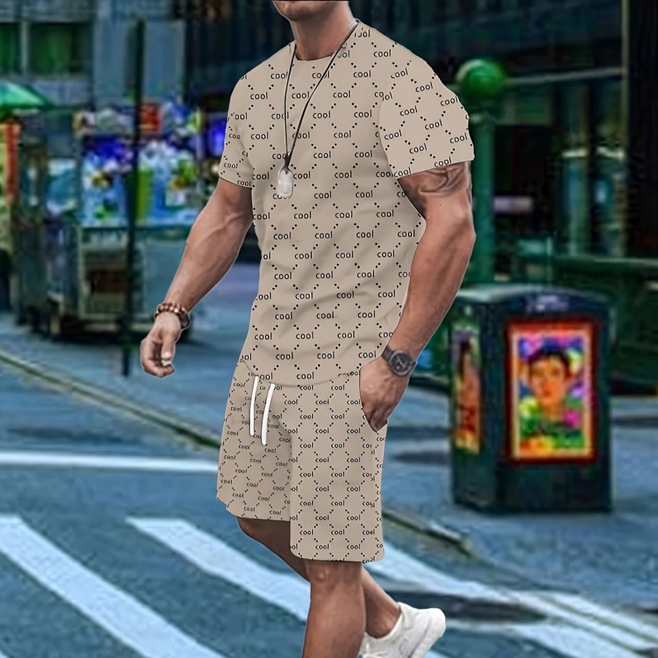 Hawaiian Style 3D Printed Mens Tshirt And Shorts Set Summer Everyday Mens Short Sleeves Outdoor Beach Suit Casual Shorts 250724