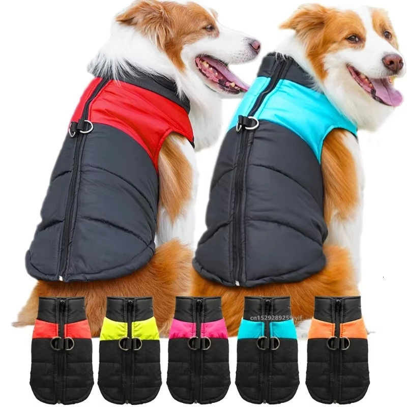 Waterproof Warm Dog Clothes Pet Coat Winter Vest Padded Zipper Jacket Dog Clothing for Small Medium Big Dogs Outfit 250729
