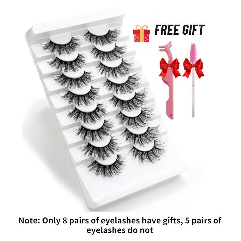 5/8 Pairs Faux Mink Eyelashes Fluffy Natural False Eyelashes 3D Dramatic Makeup Eyelash Reusable Handmade Lashes wholesale Z250730