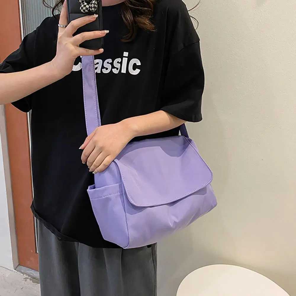 Nylon Large Capacity Shoulder Bags for Women s Korean Fashion Solid Color Messenger Bags Crossbody Bags Ladies Handbags Y250730