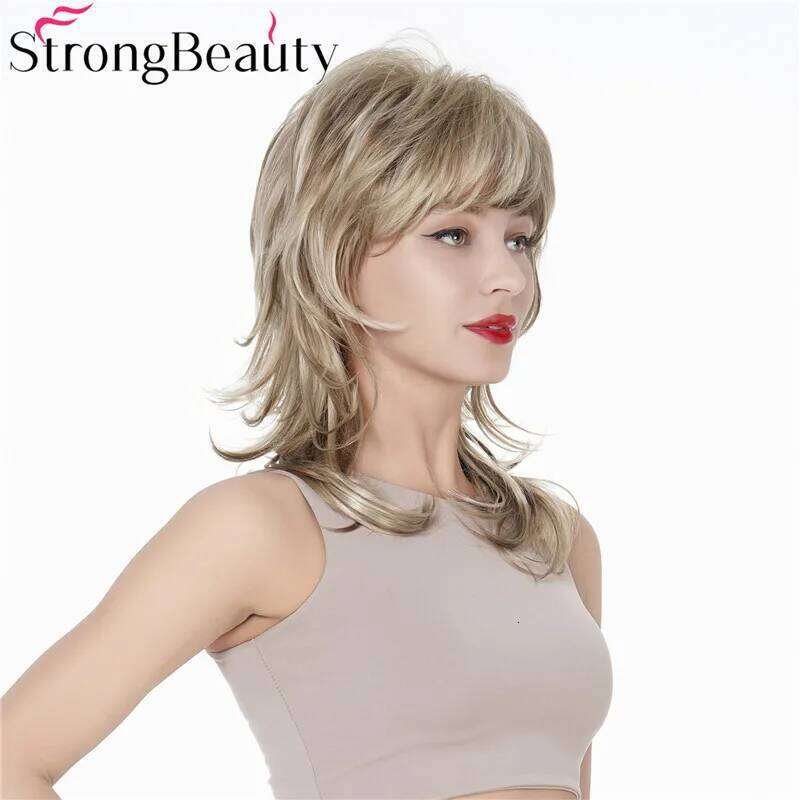 StrongBeauty Long Wavy Synthetic Wigs Blonde Women Natural Capless Wig
