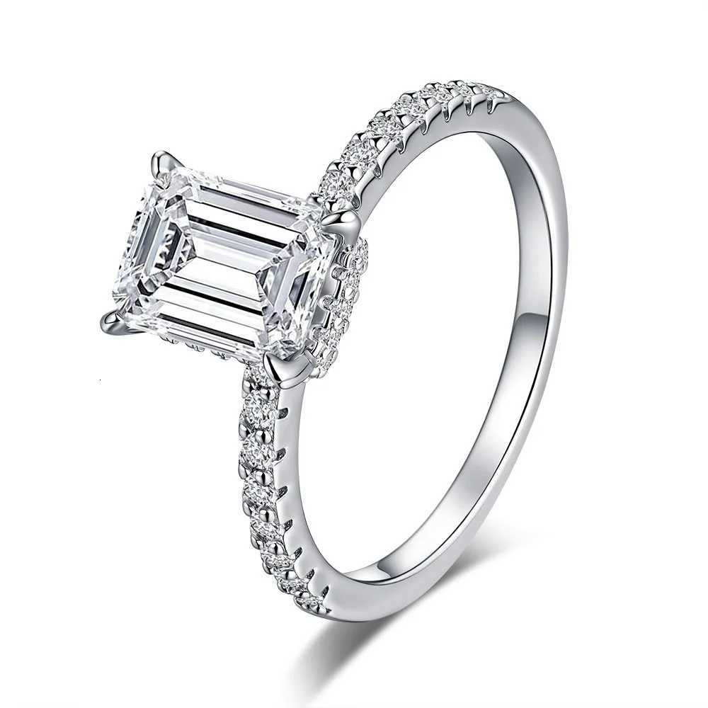 925 Sterling Silver Rectangle Ring 1 Carat Womens Moissanite Ring Perfect for Everyday Wear y250730