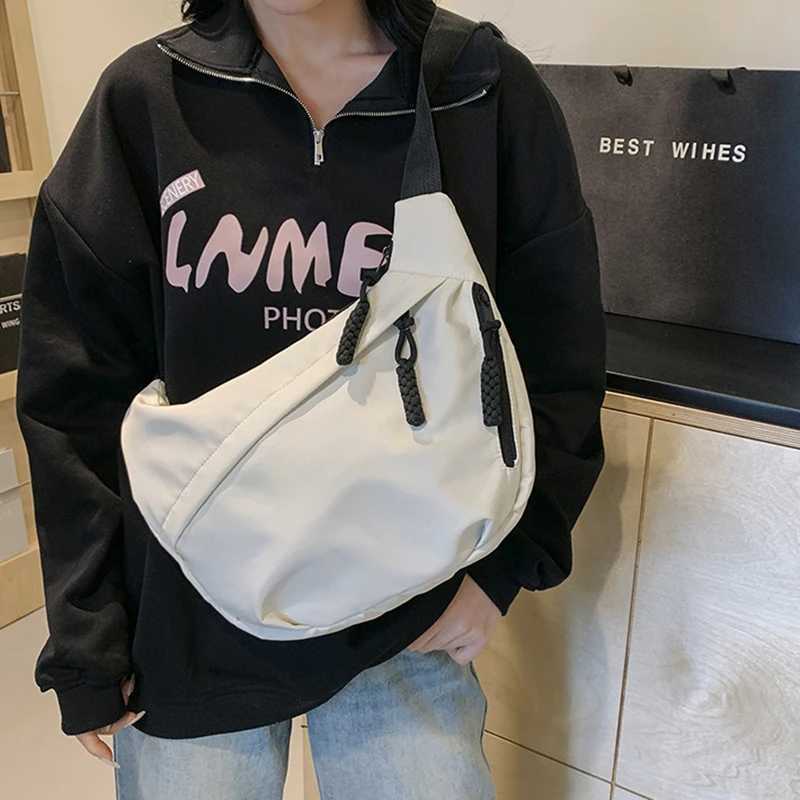 Casual Canvas Crossbody Bag for Women Designer Black/White/Red Shoulder Bags Large Capacity Tote Men Travel Shopping Bag 2025 Y250730