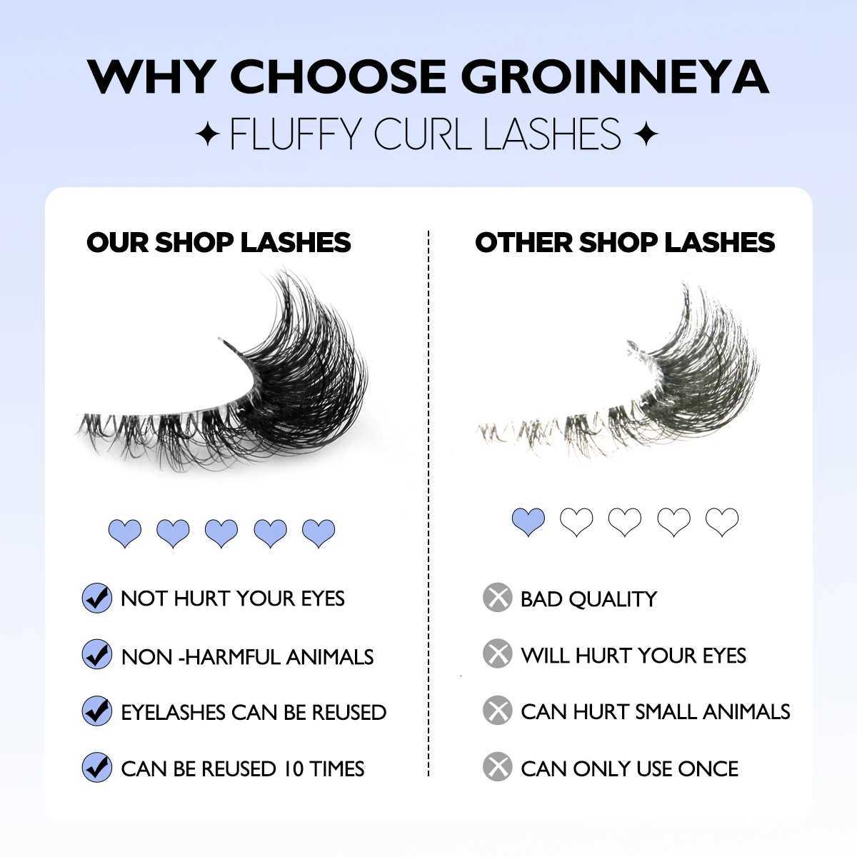 5/7 Pairs False Eyelashes Cat Eye Lashes Half Eye Lashes Fluffy Soft Natural Look Invisible Band Mink Lashes Makeup Z250730