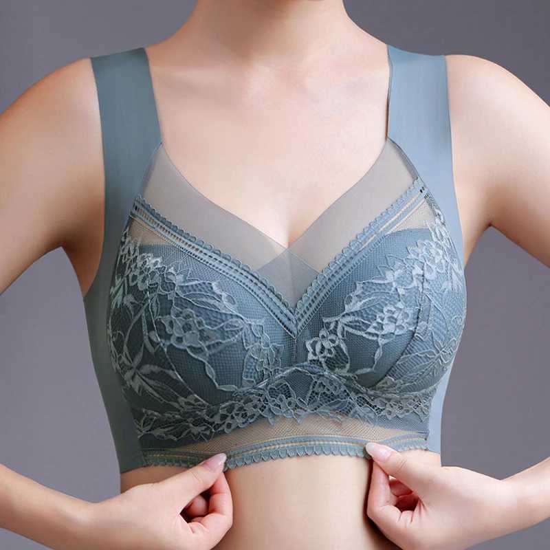 FallSweet Seamless Ice Silk Push Up Bra for Women Wireless Lace Bralette Plus Size Brassiere Summer Comfort Underwear Lingerie Z250730
