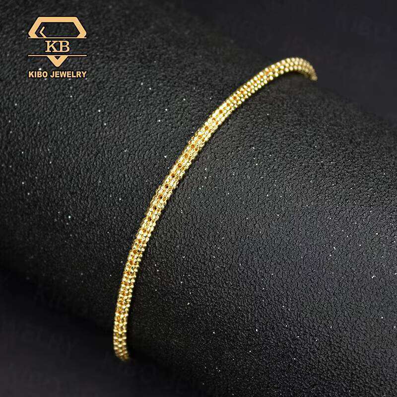 Shiny Pearl Moon Tennis Necklace Two-Tone Gold Plated 3.4Mm Sier Ice Chain