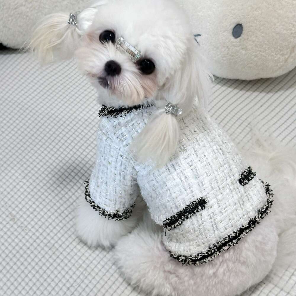 Cute Coat Cat Pet Dress High-End Little Chanel Style Dog Clothes