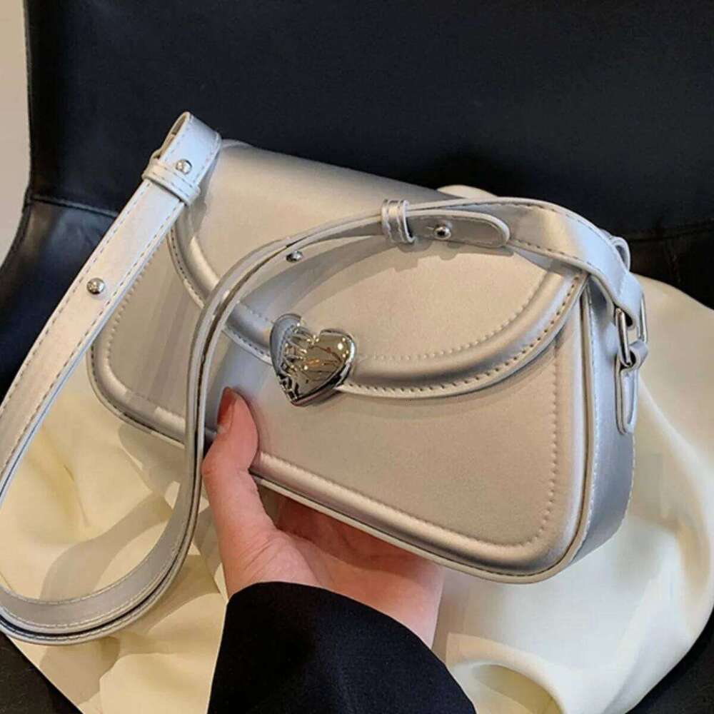designer bag Ladies Solid Colour Crossbody Car ing Hundred Underarm Shoulder Bag Metallic Decoration PU Material