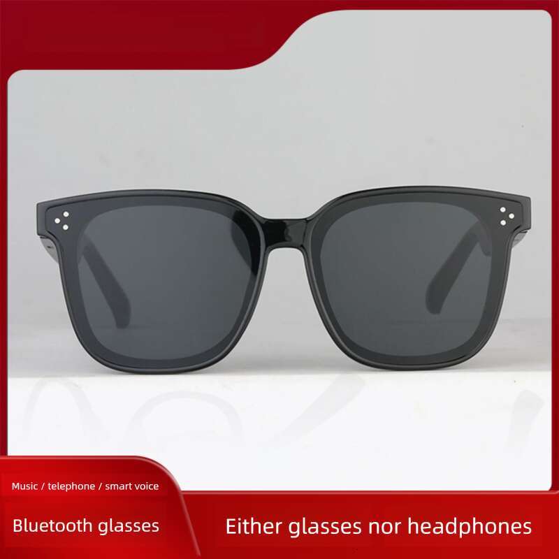 DHcollections Smart Bluetooth Audio Sunglasses - UV400 Polarized, Hands-Free Calls/Music, Fast Charge, 10H Playtime (Black/Gray)