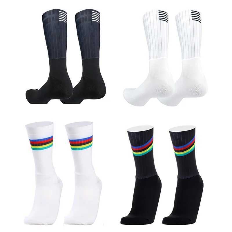 New Summer Breathable Cycling Socks Men Anti Slip Seamless Aero Bike Wearproof Road Cycling Socks Z250731