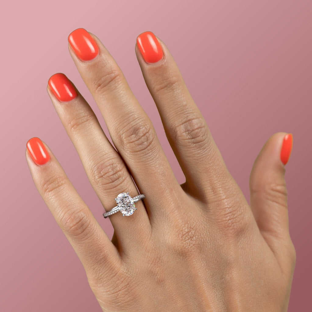 MT D VVS Oval-cut Moissanite Stone Elegant Twisted Shoulder 18K Solid Gold Ring for Women 925 Silvery Weeding Ring Jewelry Gift