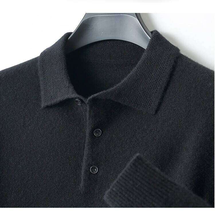 Designer Clothing 2025 Wool Hot Cardigans Men Lapel Pullover Long Sleeve POLO Neck Sweaters Loose Tops Knit Clothing Large Size Shirt