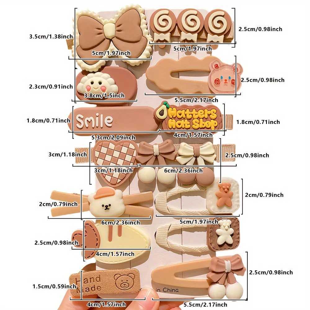 14 pieces of cartoon bangs broken hair clips that do not hurt hair side clips on the back of the head sweet and versatile R250730