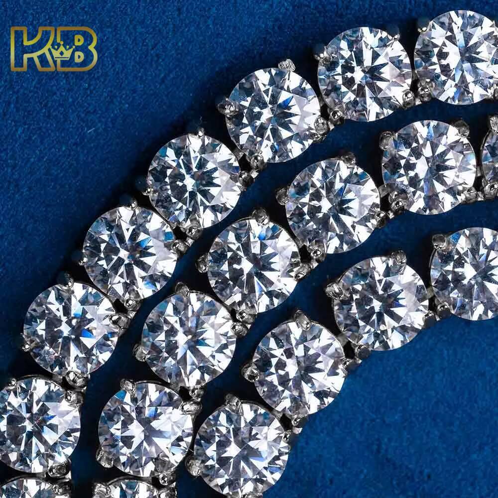 Bling Heart Tennis Necklace 4mm Moissanite Cuban Style Chain for Rappers Moissanite Pass Diamond Tester