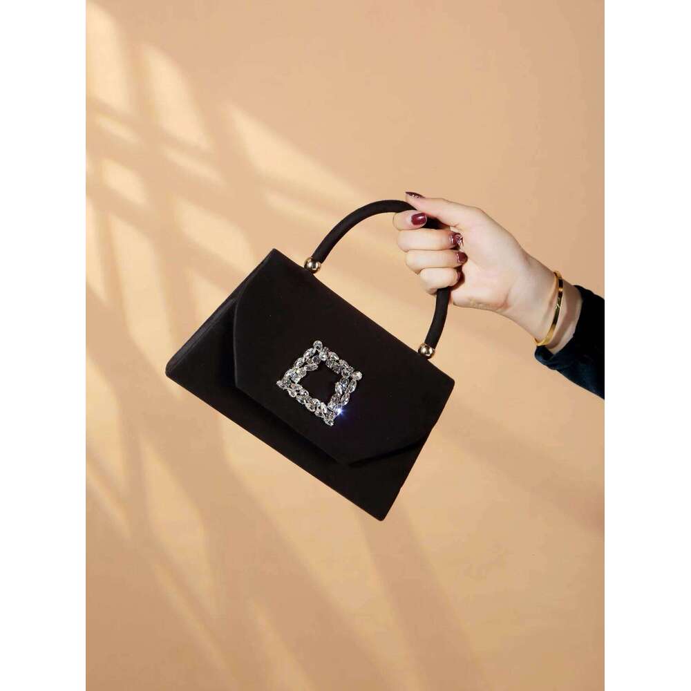 Glitter Bling, Shiny, , Glamorous, Exquisite 1pc Elegant & Fashionable Sparkling Veet Evening Clutch Bag