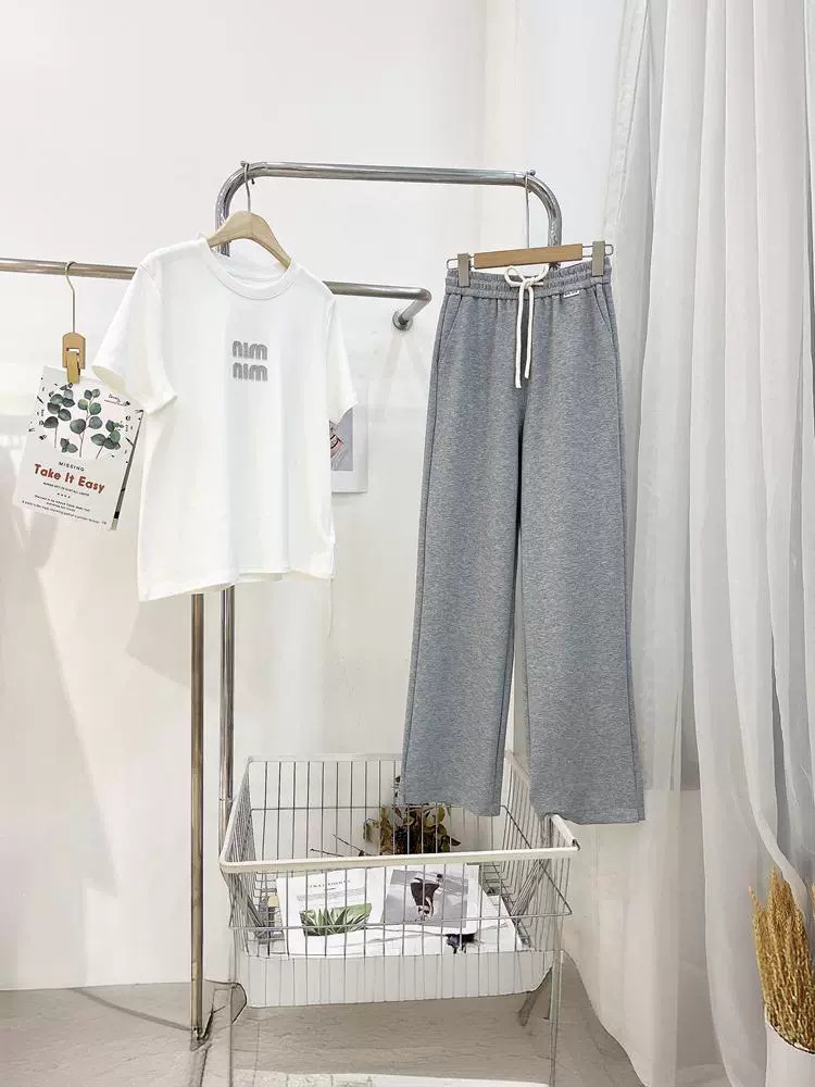 Summer fashion hot diamond letter cotton loose white casual short sleeve T-shirt top women