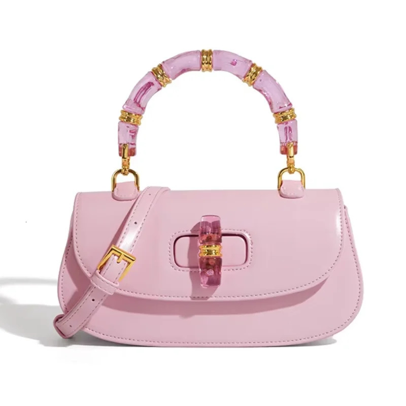 Womens Handbags Bamboo Handle High-grade Leather Womens Bags Trend 2025 Retro Exquisite Womens Clutch Bag 250731