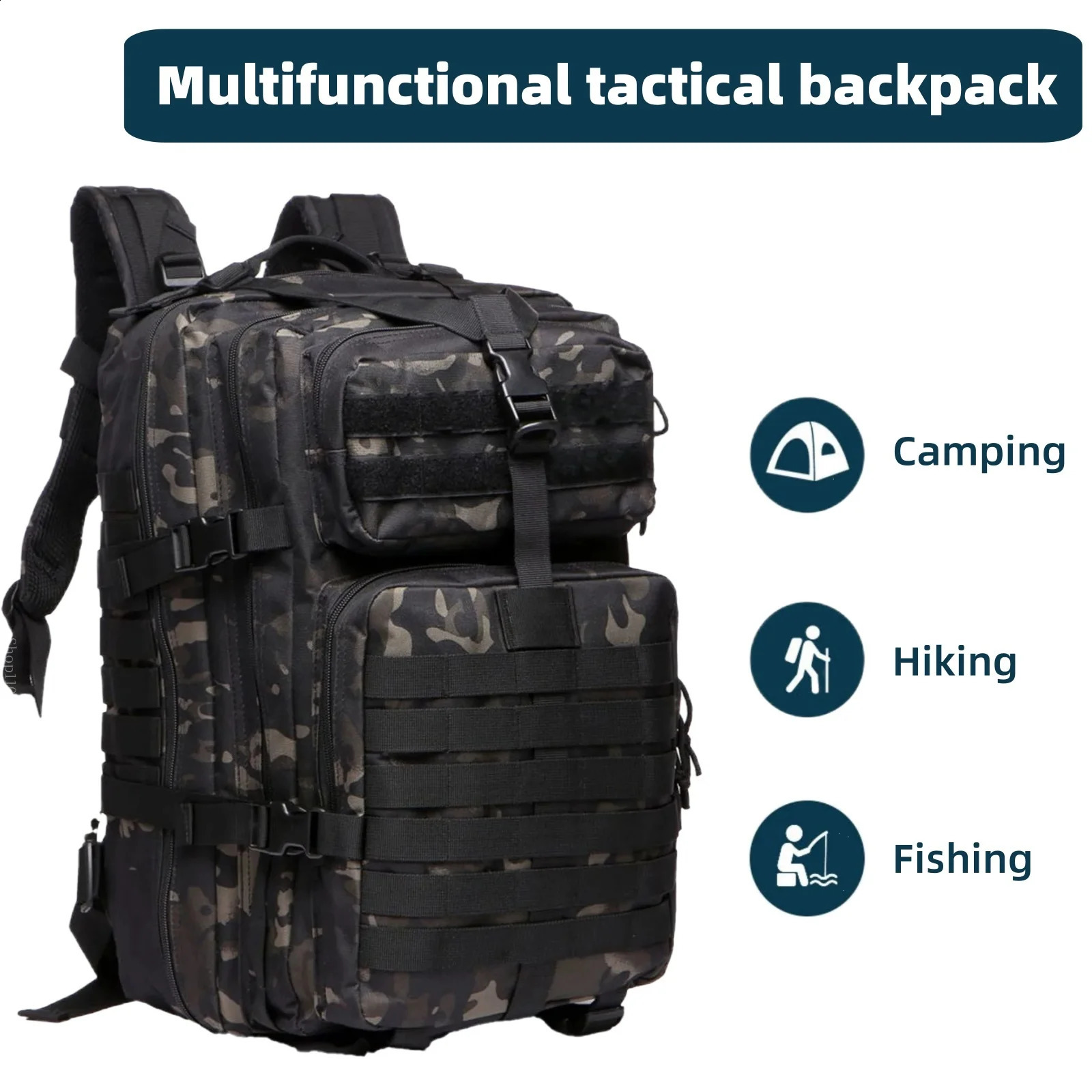 Outdoor tactical dualshoulder bag casual backpack multifunctional hiking and sports travel largecapacity 250729
