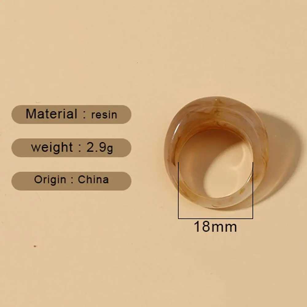 Smooth Geometric Round Rings For Women Men Y2K Colorful Transparent Resin Acrylic Finger Ring Ins Vintage Chunky Ring Jewelry y250730