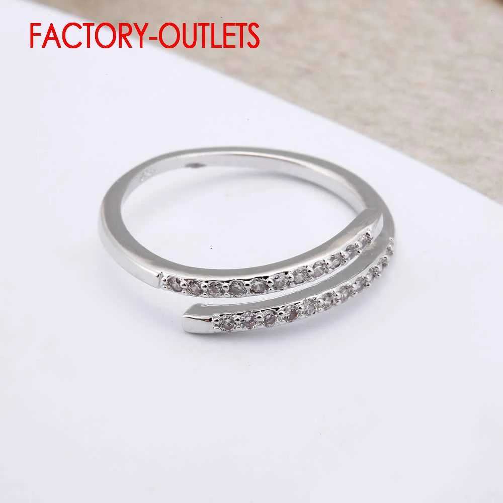 Genuine 925 Sterling Silver Resizable Ring Classic Fashion Jewelry Cubic Zirconia Pave Setting Women Girls Party Anniversary y250730