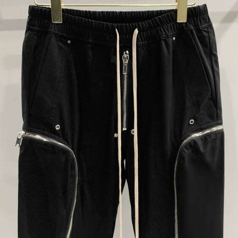 HKSH Spring Autumn New Multi Motorcycle Cargo Pants Casual Straight Men's Tide Dark Punk Overalls Zipper Design RO HK1380