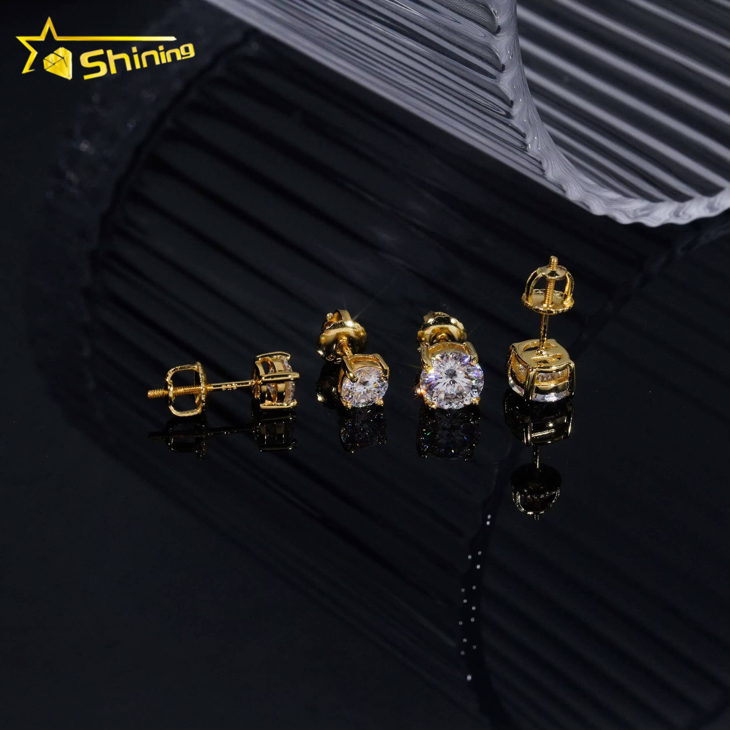 Cheap Price Fine Jewelry Earrings VVS Bird Nest Cut Moissanite Diamond Ear Studs Women 925 Silver Round Diamond Earrings