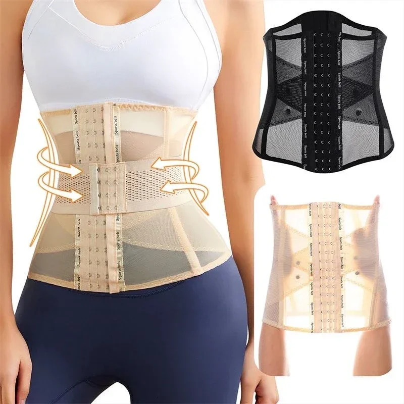 Invisible Double Belt Corset Summer Shaping Underwear Slimming Sheath Woman Flat Belly Waist Trainer Body Shaper Shapewear Women 250726