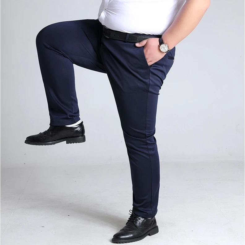Mens Summer Thick Big Formal Pants Plus Size Seluar Slack Lelaki Elastic Men Business Casual Long Pant Flexible Trousers 250731